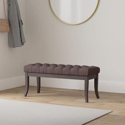 Chesterfield Sofa 100 cm - Luxe Stof Bekleding en Houten Poten