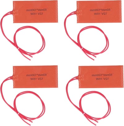 4 Stuks Flexibele Siliconen Verwarmingsmat 12V 15W - Ideaal voor Verwarming en Comfort, 50x100mm