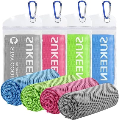 Koelhanddoek Set van 4, 100 x 30 cm - Ideaal voor Sport, Yoga en Golf, Microvezel Handdoeken voor Nek en Gezicht