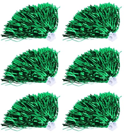 Dailygoods- Cheerleading Poms - 6 Stuks - Zeer Glanzend - Duurzaam Materiaal - Elastisch - Gepersonaliseerde Teamlook - Juichpomp