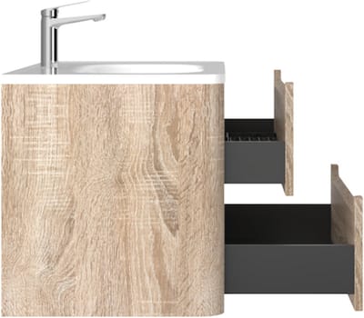 LINEA UNO - Riven 80 - Licht eiken - Badmeubel - - 301743