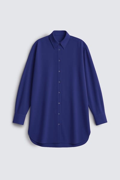 Touché Privé - Oversized crêpe blouse - Marine - Dames