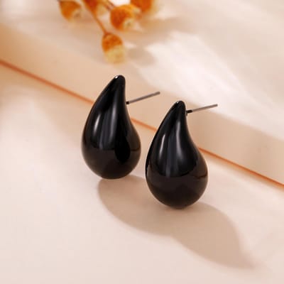 Zwarte Kleur Waterdruppel Gladde Hars Oorknopjes voor Vrouwen Oorsieraden Accessoire Meisje Cadeau white