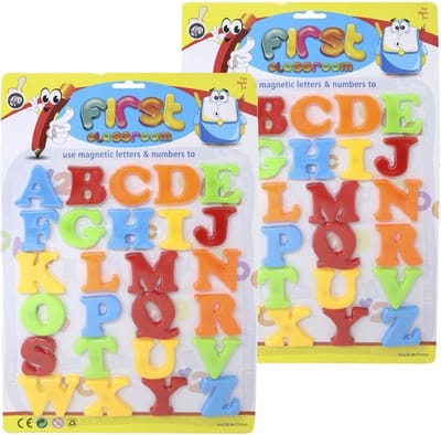 Concorde Alfabet letters gekleurd set 52x stuks - magnetisch - 4 cm - magneet - koelkast - whiteboard