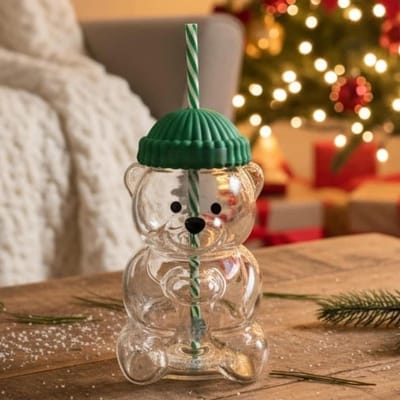 Schattige glazen beker met deksel en rietje, 20oz, hittebestendig borosilicaatglas voor koffie, melk, thee en sap, ideaal voor thuis en op kantoor