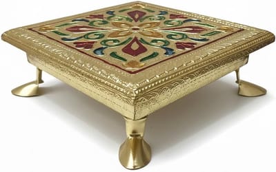 Decoratieve Houten Pooja Chowki Mandir Voetstuk - Bajot voor Thuis, Bruiloft en Festivals