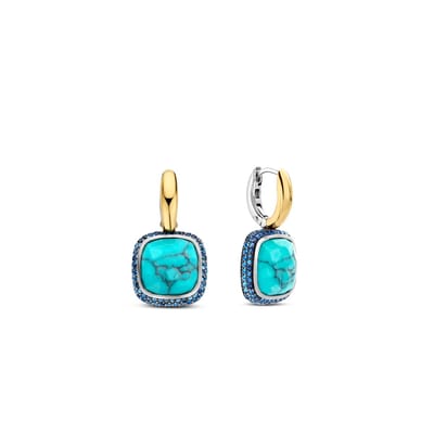TI SENTO Dames Oorbellen - 925 zilver - Turquoise - 7968TQ