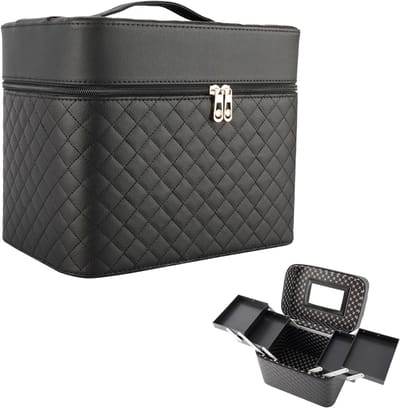Opvouwbare Make-up Organizer met Spiegel - Waterdichte Draagbare Toilettas - Grote Capaciteit en Multifunctioneel Design