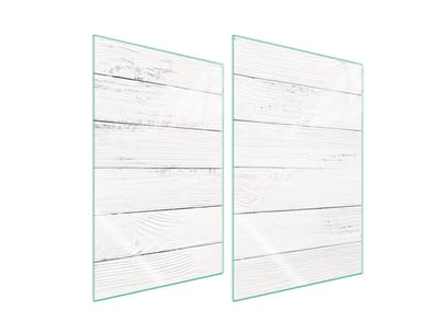 TMK ArtDeko - Glazen Beschermplaat - 2x35x52cm - Houtpatroon - Veilig en Hygiënisch