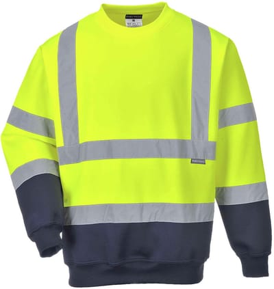 Portwest Tweekleuren Hi-Vis Sweatshirt B306 - Geel/Marine - L
