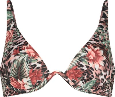 Hunkemöller Dames Badmode Niet-voorgevormde beugel bikinitop Animalia Rose - Bruin - maat B75