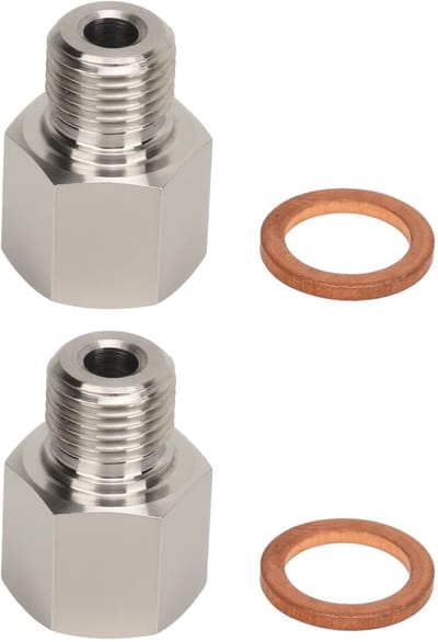 Allecto - Oliedruksensor Adapter - 2 Stuks - Roestvrij Staal - M10 x 1 - Universele Automotorset - Geschikt voor de meeste automodellen