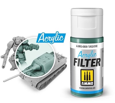 AMMO by Mig Jimenez Modelbouwdecoratie - MIG 0809 Acrylic Filter Turquoise - 15ml Effecten potje