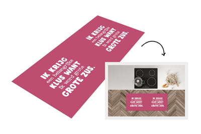 Keukenloper - Loper keuken - Grote zus - Ik word grote zus - Spreuken - Quotes - Zus - 120x50 cm - Keukenloper vinyl