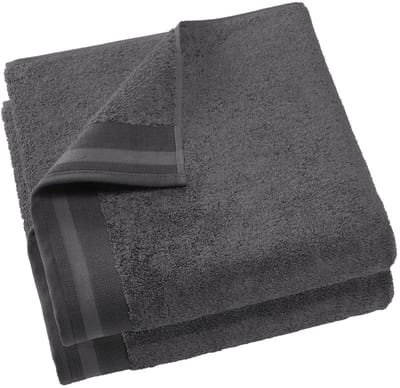 De Witte Lietaer Badlaken Contessa, Dark Grey - 70 x 140 cm - 2 stuks - Katoen