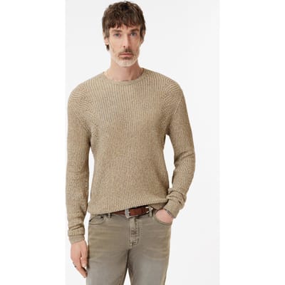 John Varvatos Vejano Regular Fit Crewneck With Angular Cork Size: XS | Sweaters Outlet | Heren | Beige