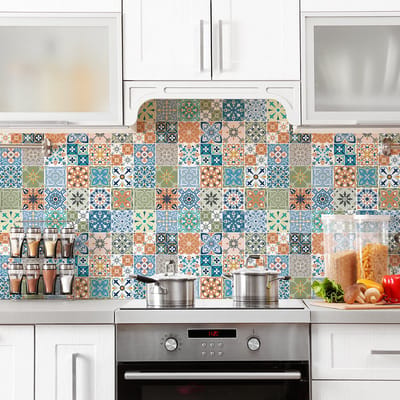 Muurstickers - Zelfklevende tegelmuurstickers voor keuken en badkamer - 30 VIERA tegelstickers - 30 stickers 20x20cm