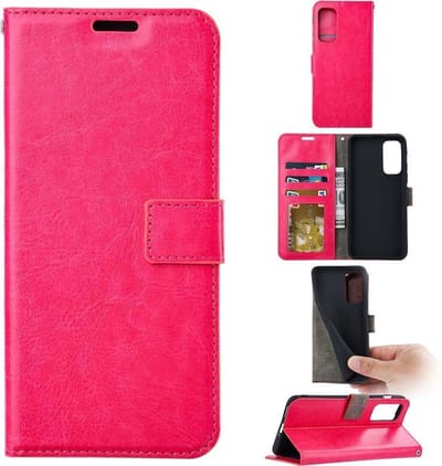 LuxeBass Hoesje geschikt voor Samsung Galaxy S22 Ultra - Boekhoesje - Roze - Portemonneehoesje gsm hoesje - telefoonhoes - telefoonhoesjes