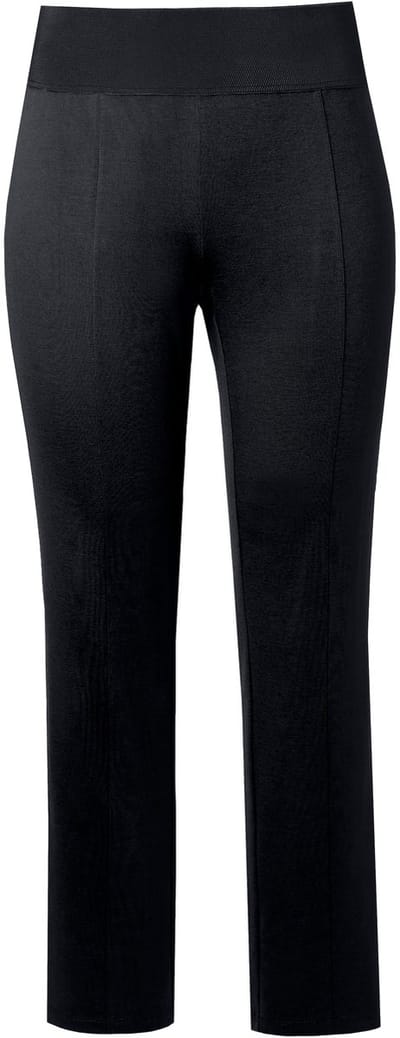 Ulla Popken - Dames - Broek Sienna smalle pijp elastische tailleband - Zwart - Maat 100
