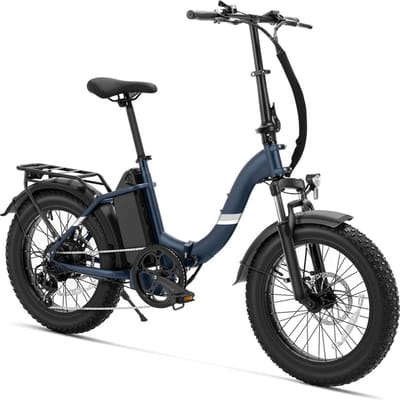 Touroll S2 Pro Opvouwbare Fatbike | 20"x4.0" All-Terrain Banden | 720Wh Verwisselbare Accu | 150 km Bereik | 57 Nm Motor | Lage Instap | Shimano 7 Versnellingen | Voorvorkvering | E-Bike, Blauw