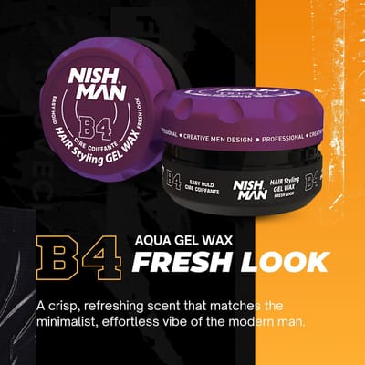 Nishman Fresh Aqua Haarwax 150 ml - Gel Wax voor Mannen - Glanzende Finish