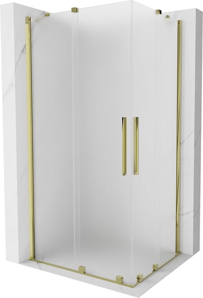 Mexen Velar Duo schuifdouchecabine 90 x 80 , matglas, goud - 871-090-080-32-50