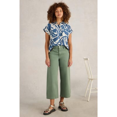 White Stuff Tia Wide Leg Crop Jean Mid Green Maat: 8 REGULAR | Wijde Broeken Outlet | Dames | Groen