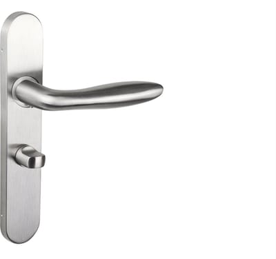 Lavuzo deurkruk Pratona RVS met afgerond schild WC63/8 badkamersluiting | Per set