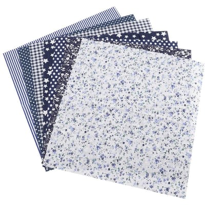7 stuks 50*50cm Katoen Stof DIY Assortiment Vierkanten Voorgesneden Beddengoed Kit Quarters Bundel (Blauw) gray