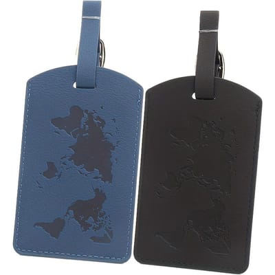 2 Stuks Wereldkaart Bagagelabel, Anti-verlies Tag Reis Instapkaart, Reistas Tag black,blue