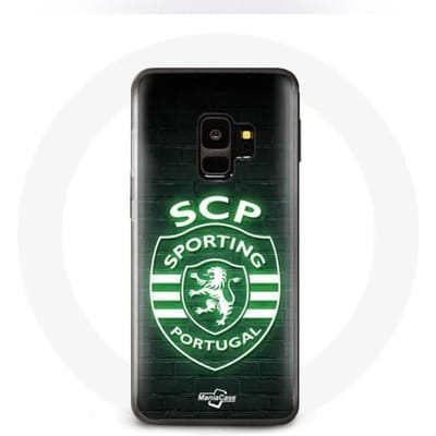 Samsung Galaxy S9 hoesje scp sportief portugal lichtgevende zwarte achtergrond