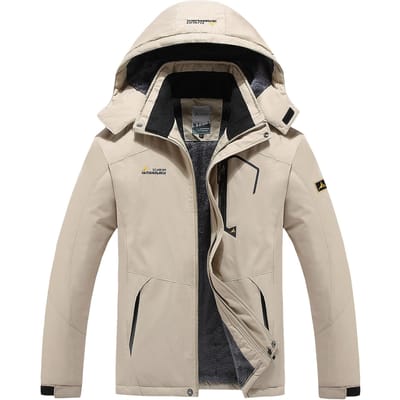 Heren Outdoor Waterdichte Jas Kamperen Wandelen Jassen Jagen Klimmen Regen Vissen Sport Windjack Dikke Warme Capuchon Donsjack XXXXL kaki