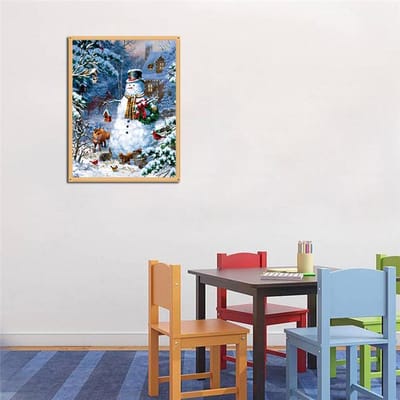 Diamant schilderij borduurwerk schattige sneeuwpop handwerk cadeau volledige diamant mozaïek kruissteek 20X30CM gray