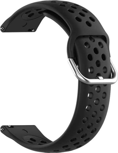 Go Go Gadget - Horlogebandje - Smartwatch-bandje - Gaatjes - Siliconen - Zwart - Geschikt voor diverse Garmin smartwatches