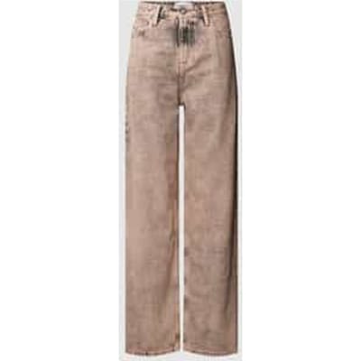 High waist jeans in used-look, model 'HIGH RISE'