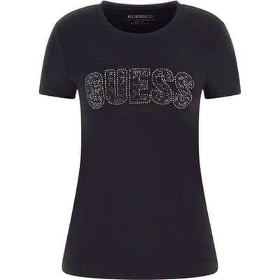 Dames T-shirt met ronde hals van kant Guess