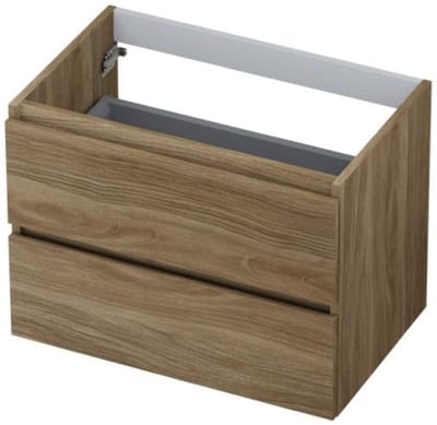 INK - Onderkast 2 Laden Greeploos met Houten Keerlijst - 700x450x520 Mm - Zuiver Eiken