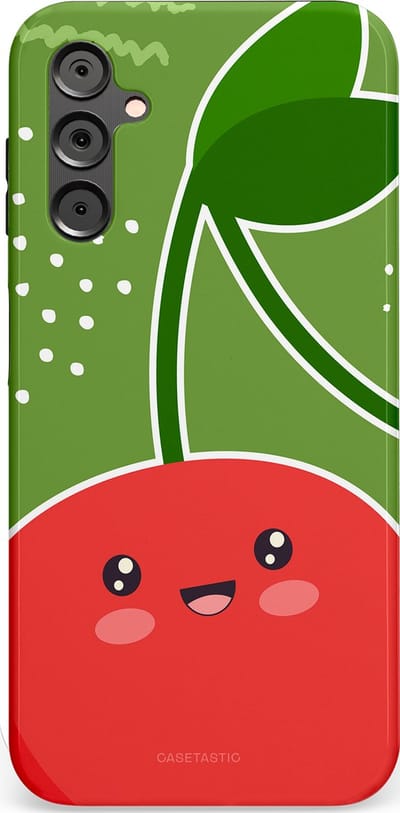 Casetastic Hoesje Geschikt voor Samsung A14 (5G/4G) - Stijlvolle Beschermende Duo-layer Case - Kersenkus