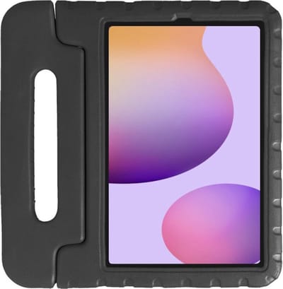 Kinder Tablethoes met Handvat Zwart Geschikt voor Samsung Galaxy Tab S6 - Tablethoes Kindvriendelijk - Beschermhoes voor Kinderen - Shockproof - met Standaard - Tegen Vallen