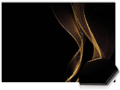 KitchenArt - Golden Flow Spatscherm - 60x30 cm - Spatscherm Achterwand Keuken - Spatwand Keuken