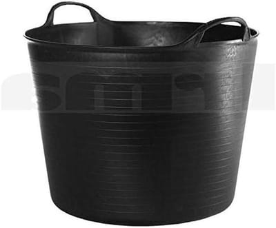Flexibele Emmer - Bouwemmer Mengbak - Mortel Mengen - Twee Handvatten - 42 Liter - Zwart