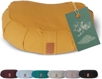 Halve maan meditatiekussen met biologisch spelt - 45x30x14 cm