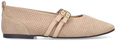 No Stress - Dames - Beige suède ballerina's - Maat 36