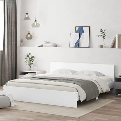 Bedframe met hoofdbord - Bedonderstel - Rustgevende slaap - Sterk vochtbestendig - 180 x 200 cm - Wit