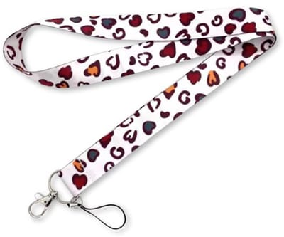 Travel Cords - Keycord Retro Hearts - stevig lanyard - sleutelhanger - sleutelkoord - met telefoonkoord - sleutels