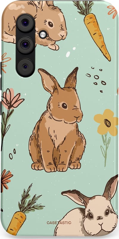 Casetastic Hoesje Geschikt voor Samsung A54 (5G) - Stijlvolle Beschermende Duo-layer Case - Hop hop flapoortje