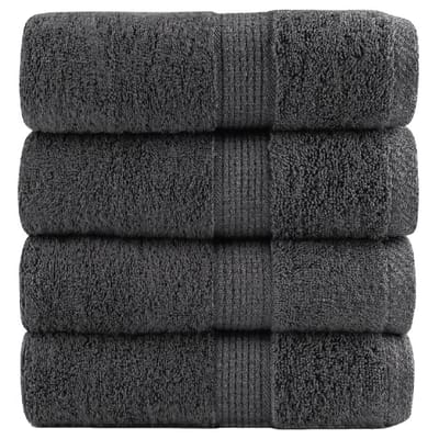 vidaXL - Premium - washandjes - SOLUND - 4 - stuks - antraciet - 30x30 - cm - 600 - g/m²