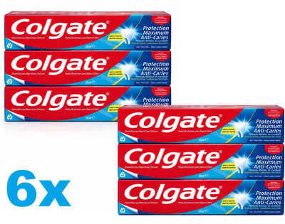 Colgate Maximum Cavity Protection Tandpasta – 6 x 100 ml – Anti-Cariës – Met Fluoride & Calcium – Voordeelverpakking