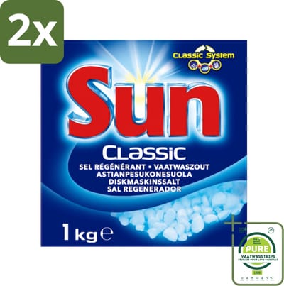 Sun Classic - Vaatwaszout - Klassiek Systeem - 1 kg - Voordeelverpakking - 2 stuks - Vaatwaszout - Vaatwasser schoonmaken
