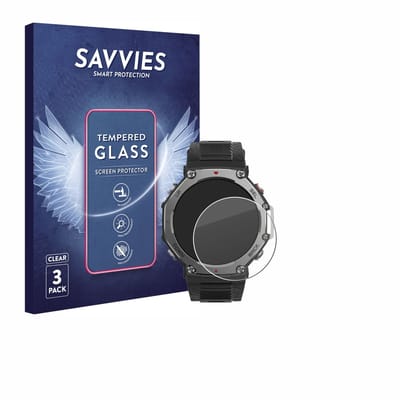 Savvies - Glas Screenprotector voor Huami Amazfit T-Rex 3 - Gehard Beschermglas 9H 3 Stuks